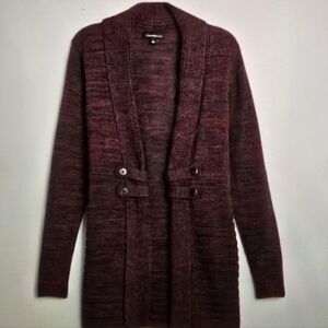 Fortune Ivy Raiden Tab Cardigan Burgundy XL NWT